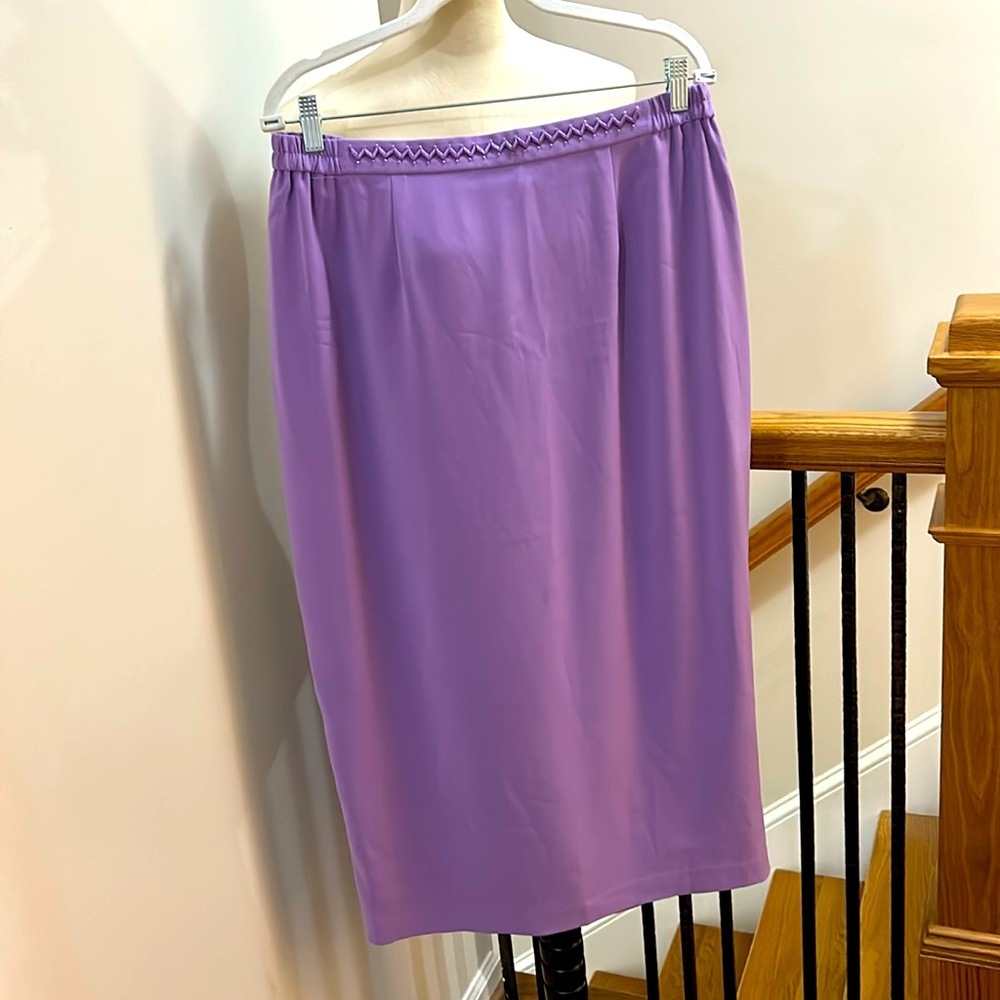 Maxi skirt, vintage lavender with waist detail embroidered design